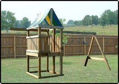 PLANS TO BUILD A KIDS CUBBY PLAYHOUSE BACKYARD JUNGLE SWINGS, WITH ROOF CD