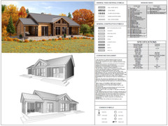 Charming backyard cabin 3 Bed, Bath Architectural Build Plans PDF Download
