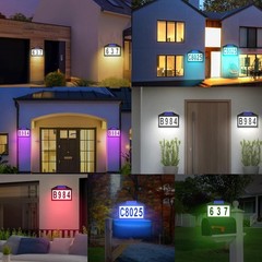 IVWVI Solar House Numbers, Lighted Address Number 7.3×5.7inch, Black