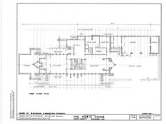 Frank Lloyd Wright’s Prairie Style Robie House – 10 Sheet set of PRINTED plans