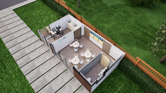 Custom Cabin House Plan 23’11”x12’11” CAD File,PDF (Office or House can use)