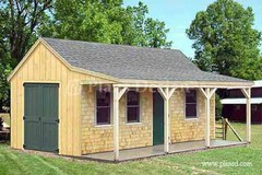 12′ x 20′ Building Cottage Shed With Porch Plans, Material List Included #81220