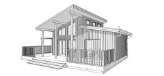 Cozy Charming Tiny House 2 Bed, 1 Bath Architectural Build Plans PDF Download