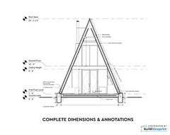 20′ x 28′ Modern A-Frame Cabin Architectural Plans Blueprint PDF Download