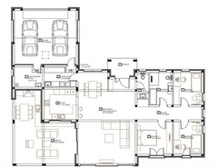 Modern 3 Bedroom 1.5 Bathroom House Floor Plans Blueprints CAD, 1953SQFT/181.4m2
