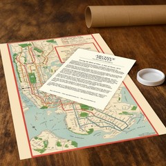 Rapid Transit Map of Greater New York Vintage Subway Rail Map Wall Art