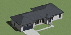House Plans Modern Style 1570 sq.ft. 3 Bedrooms outdoor deck FREE SHIPPING