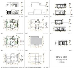 33×25 Feet Modern House Plan 10×7.5 Meter 2 Beds 2 Baths Terrace (A4 Hard Copy)
