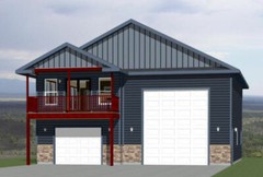 36×42 Apartment with 1-Car 1-RV Garage — PDF Floor Plan — 853 sqft — Model 2A