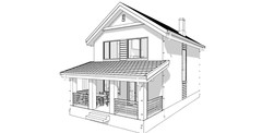 40’x45’ 3 Bed, 3 Bath Modern Cottage Architectural Build Plans PDF Download.