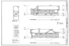 Brick Bungalow, Small Home Design, 2 bedrooms, printed architectural plans