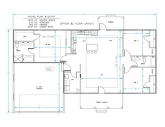 Ranch House Plans 1673 SF 3 Bed 2 Bath Split BR Front Garage (Blueprints) 1007GF