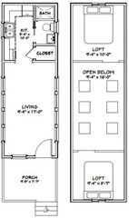 10×28 Tiny House — 476 sq ft — PDF Floor Plan — Model 4L