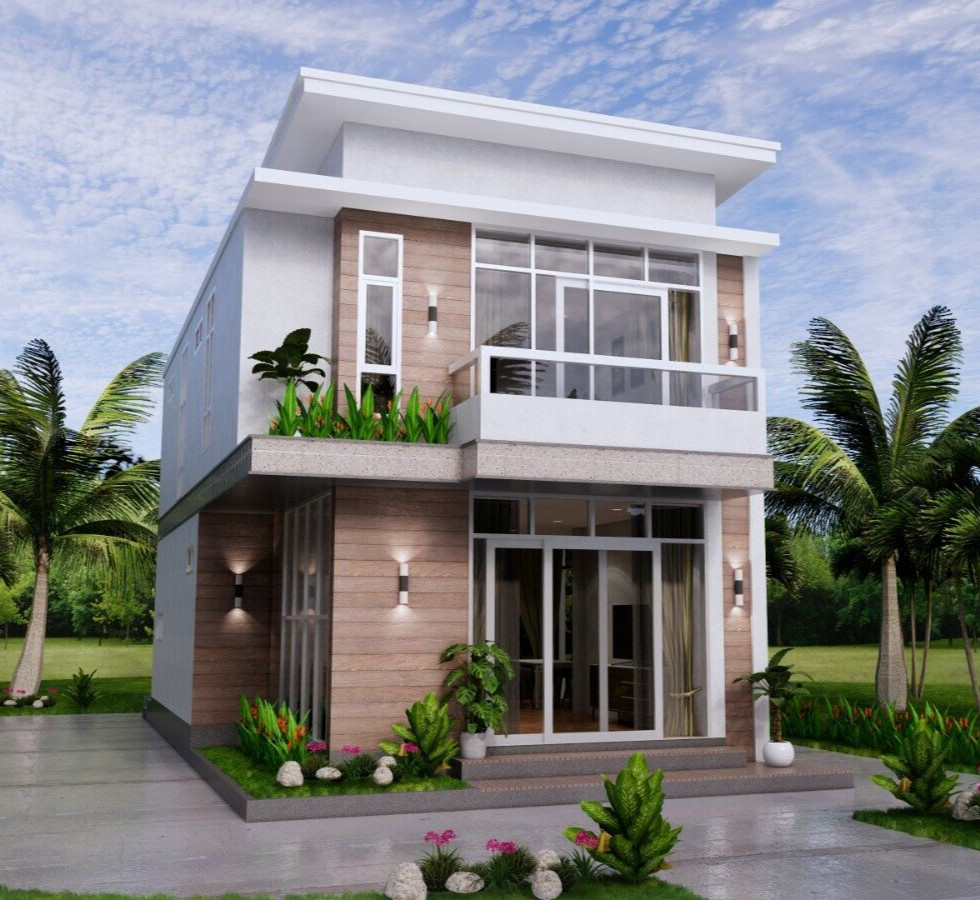 Small House Plan 6.7×10.8 meter 2 Beds PDF Full Plans (A4 Hard Copy)