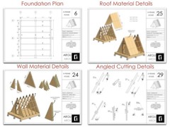 A-Frame House Cabin Plans -145SF- Blueprints – Modern