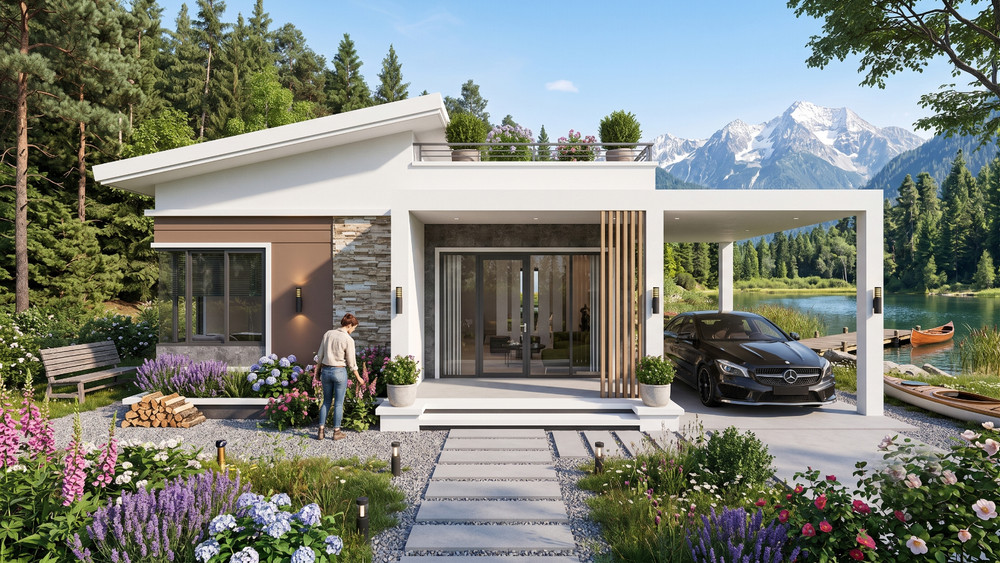 35×27 Ft House Design Plan 10.7×8.1 Meter 2 Bed 1 Bath A4 Printed PDF & CAD Plan