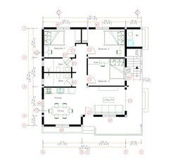 33×33 Feet Small House Plan 10×10 Meter 3 Bed 2 Bath Terrace PDF & A4 Hard Copy