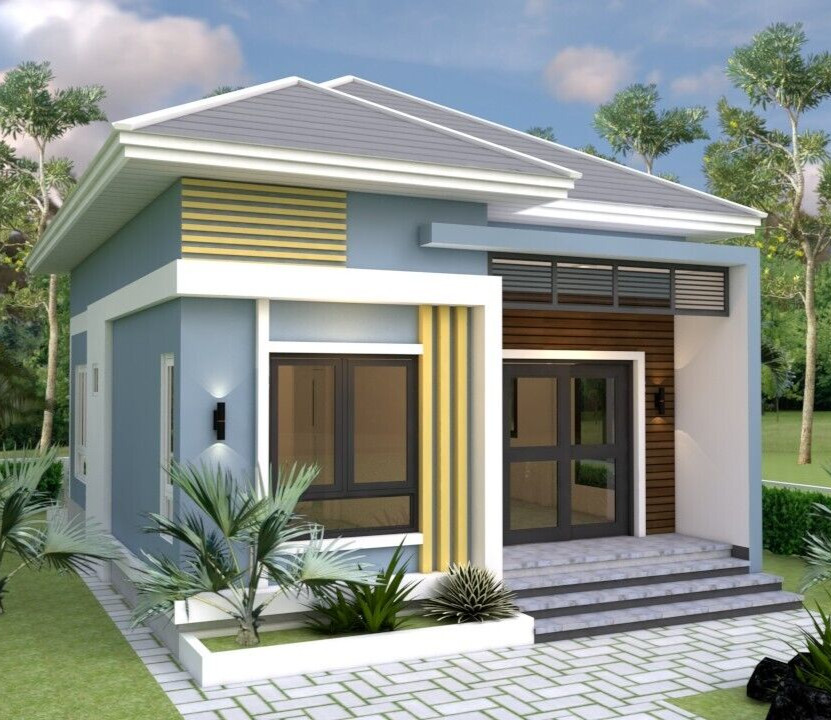 22×28 Feet Small House Plan 6.5×8.5 Meter 2 Beds 1 bath PDF (A4 Printed Plans)