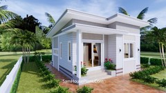 Small House Design 7×7 Meter 24×24 Feet 2 Beds Shed Roof (A4 Hard Copy)