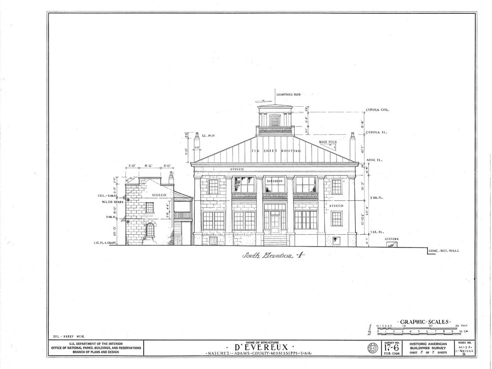 d’Evereux, a Southern Style Plantation House, printed architectural house plans