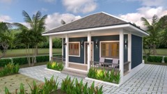 23×21 Feet Tiny House Plans 8×6.5 Meter 1 Bed 1 Bath Hip Roof PDF (A4 Hard Copy)