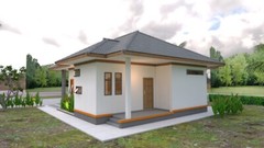 35×35 Feet House Plan 10.7×10.5 Meter 2 Beds 2 Baths Hip roof PDF (A4 Hard Copy)