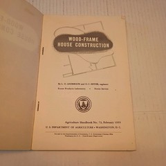 Wood-Frame House Construction by L. O. Anderson and O. C. Heyer 1955 Softcover