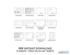 40×50 Lean Modern Cottage Custom Architectural Plans 2000SF – PDF Download