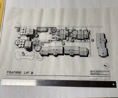 Vintage Hand-Drawn Architectural Site Plan Rendering – Ink on Vellum – 12×18