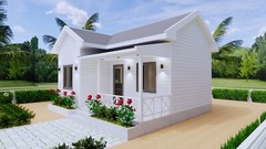 24×20 Feet Tiny House Plans 7×6 Meter One Bed Gable Roof PDF Plan (A4 Hard Copy)