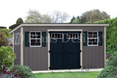 Storage Shed Plans 6′ x 16′ Modern Roof style #D0616M, Material List Included