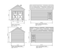 12’X20′- 20’X12′ ONE CAR GARAGE PLANS GABLE ROOF GARAGE PLAN 23-1220-GBL-11