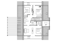 45’x57’ 4 Beds, 2 Baths A-Frame Cabin Architectural Build Plans PDF.