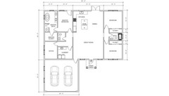 The Silver Terrace Home House Plan Blueprint – Modern 3 bed 2.5 Bath 2 Car Home