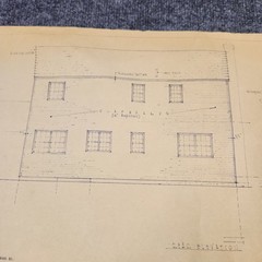 Vintage House Blueprint 33×17 1964 Mid Century Modern Drawing Art Glen Ellyn IL