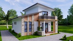 26×36 Small House Plan 8×11 Meter 2 Family House Design Shed Roof (A4 Hard Copy)