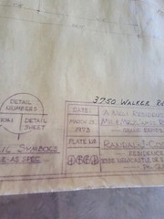 Vintage 1973 Architectural Private Residence Blueprints Bound Set 5 Sheets