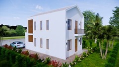 20×30 Duplex House 6×9 Meter 2 Beds 1 Bath Each Floor PDF Pan &(A4 Hard Copy)