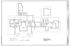 Frank Lloyd Wright Prairie Style home, architectural drawings, Coonley House