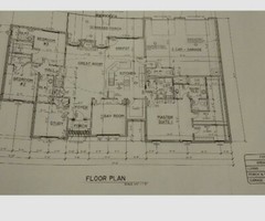 Blue Print Plan of Beautiful Ranch Style Custom Home