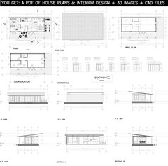 Container house plans – 2 bedrooms – 1 bathroom – Digital PDF File