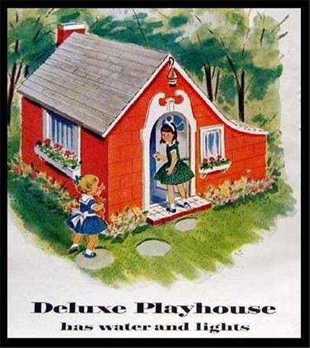 Deluxe Playhouse 1957 How-To build PLANS Cottage with Lights Heat
