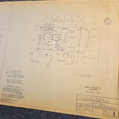 Vintage House Blueprint 33×17 1964 Mid Century Modern Drawing Art Glen Ellyn IL