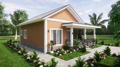 30×33 Feet Simple House Design 9×10 Meter 2 Bed 1 Bath Gable Roof (A4 Hard Copy)