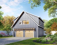 28′ x 28′ Two Car ADU Garage Loft Architectural Plans – PDF Download