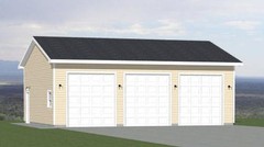 36×28 3-Car Garage — 1,008 sq ft — PDF Floor Plan — Model 11D