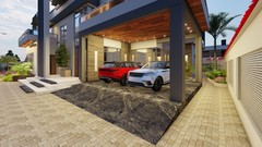 Modern Farmhouse Design | Luxury Villa Front Elevation | Architectural Rendering