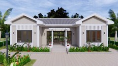 Custom Home Plan 13×7.5 Meter 43×25 Feet 3 Beds 2 Bath Gable Roof (A4 Hard Copy)
