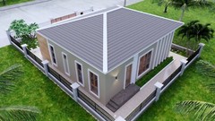 Modern House Plan 11×11 Meter 36×36 Feet 3 Beds PDF Plan 3d 006