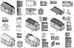 20′ x 10′ Potting Patio / Pool House Shed Plans #P72010, Free Material List